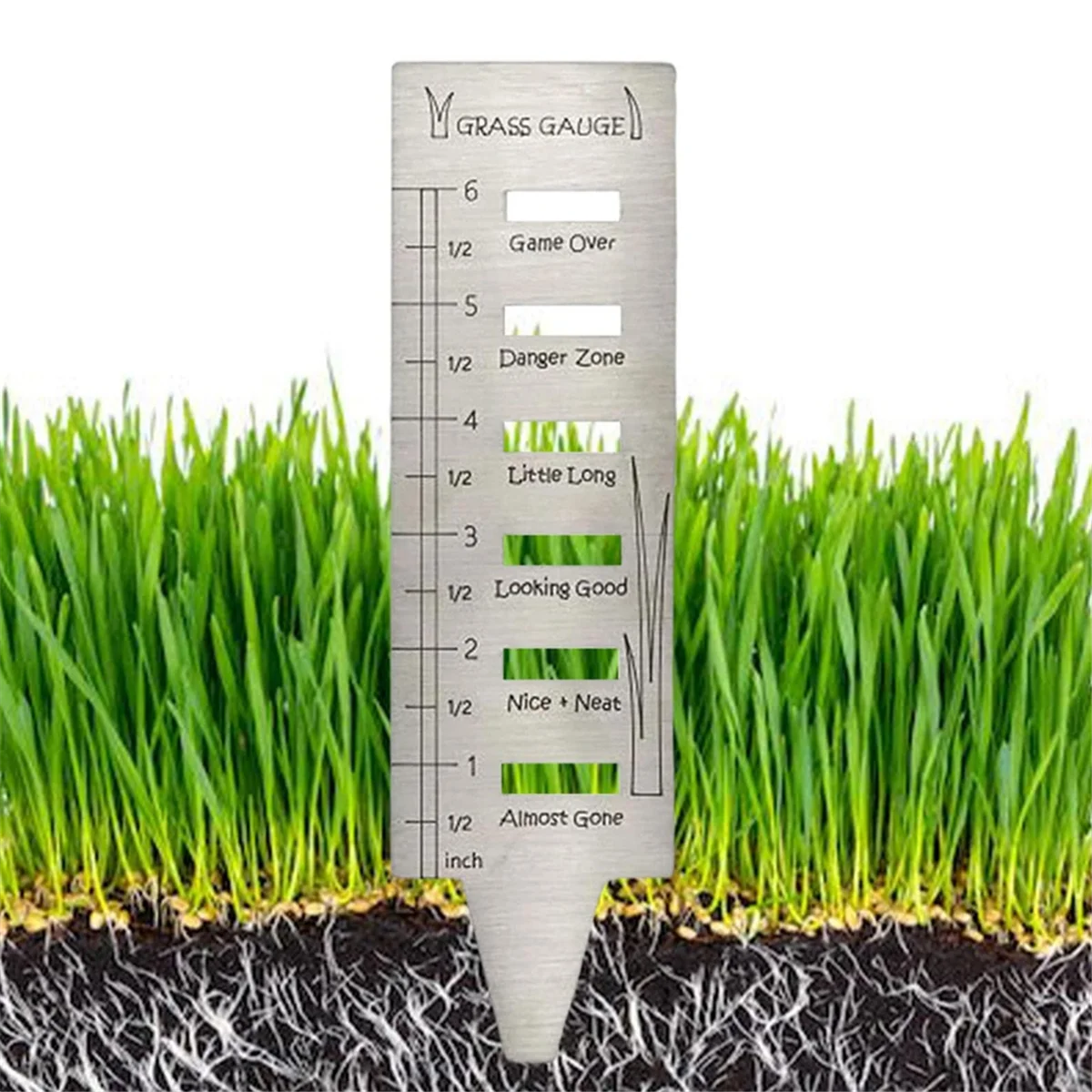 Lawn Grass Gauge - Stainless Steel Grass Gauges Gardening Grass Gauges for Gifts,Lawn Tool Yard Landscaping Plant Growth