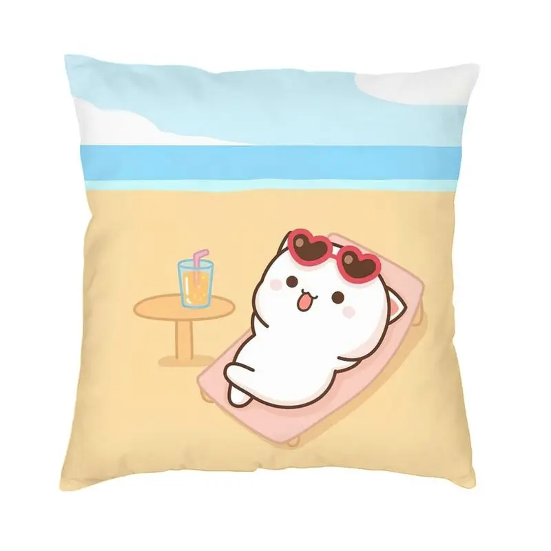 

Наволочка для подушки Mochi Cat Peach And Goma 40x40 см, домашняя декоративная подушка с принтом для дивана, двусторонняя