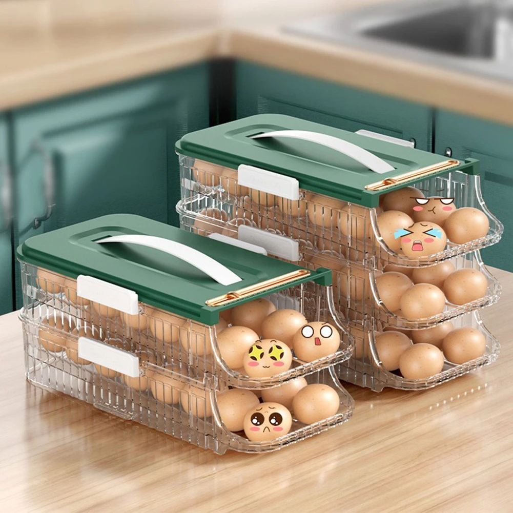 

1/2/3-слойный ящик для хранения яиц в холодильнике, автоматический держатель для яиц, стойка для холодильника, диспенсер для яиц, кухонный органайзер для яиц, держатель