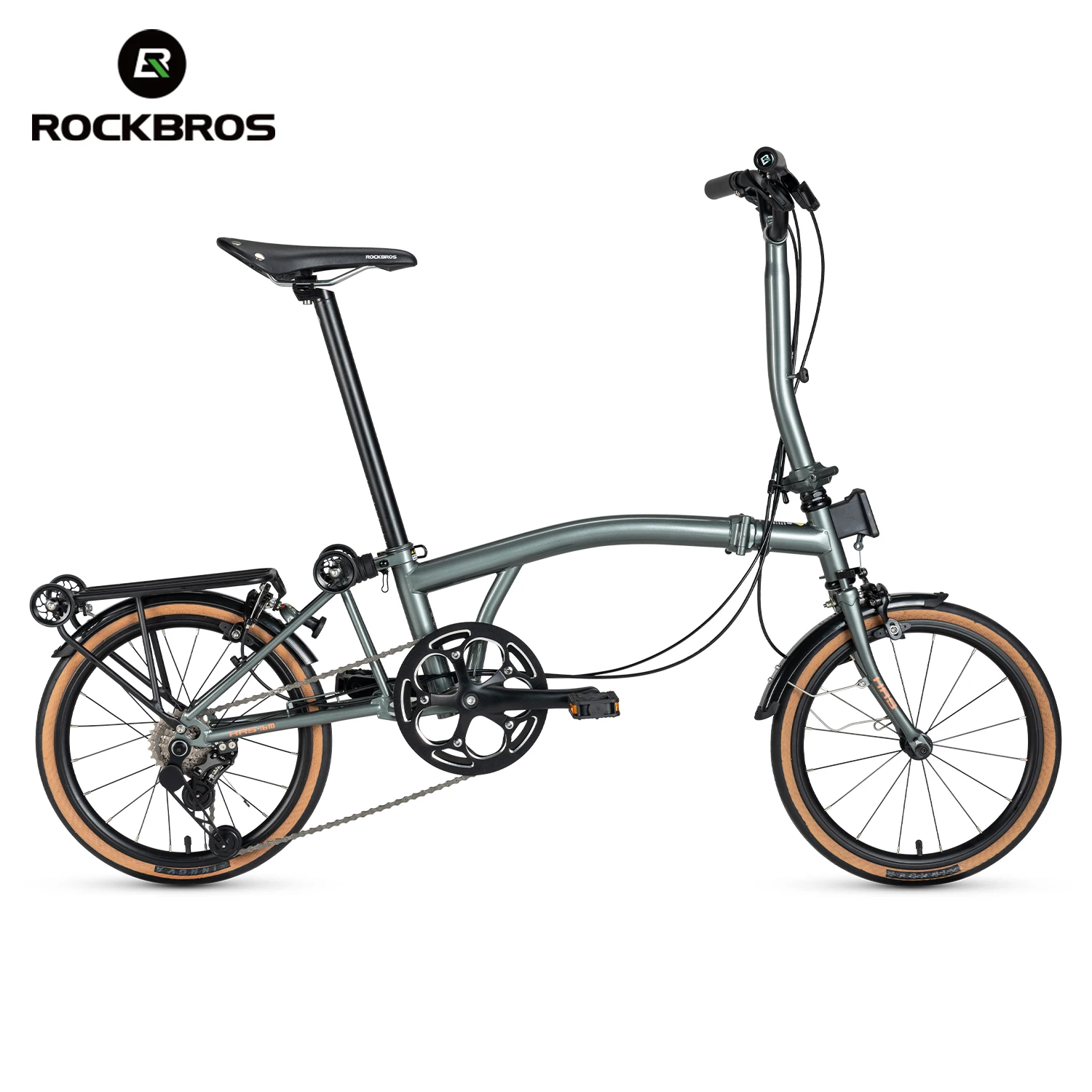 ROCKBROS 16-Zoll-Faltrad 7-Gang-Schalthebel C-Bremse Schiebe-Wagen-Fahrrad hochfest tragbar für den täglichen Pendelverkehr Stadtfahrrad