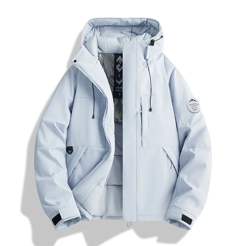Winter Warm Hooded Puffer Jacket Couple Casual Outdoor Cotton Padded Windproof Graphene Coat Daily Parka Jackets Outerwear