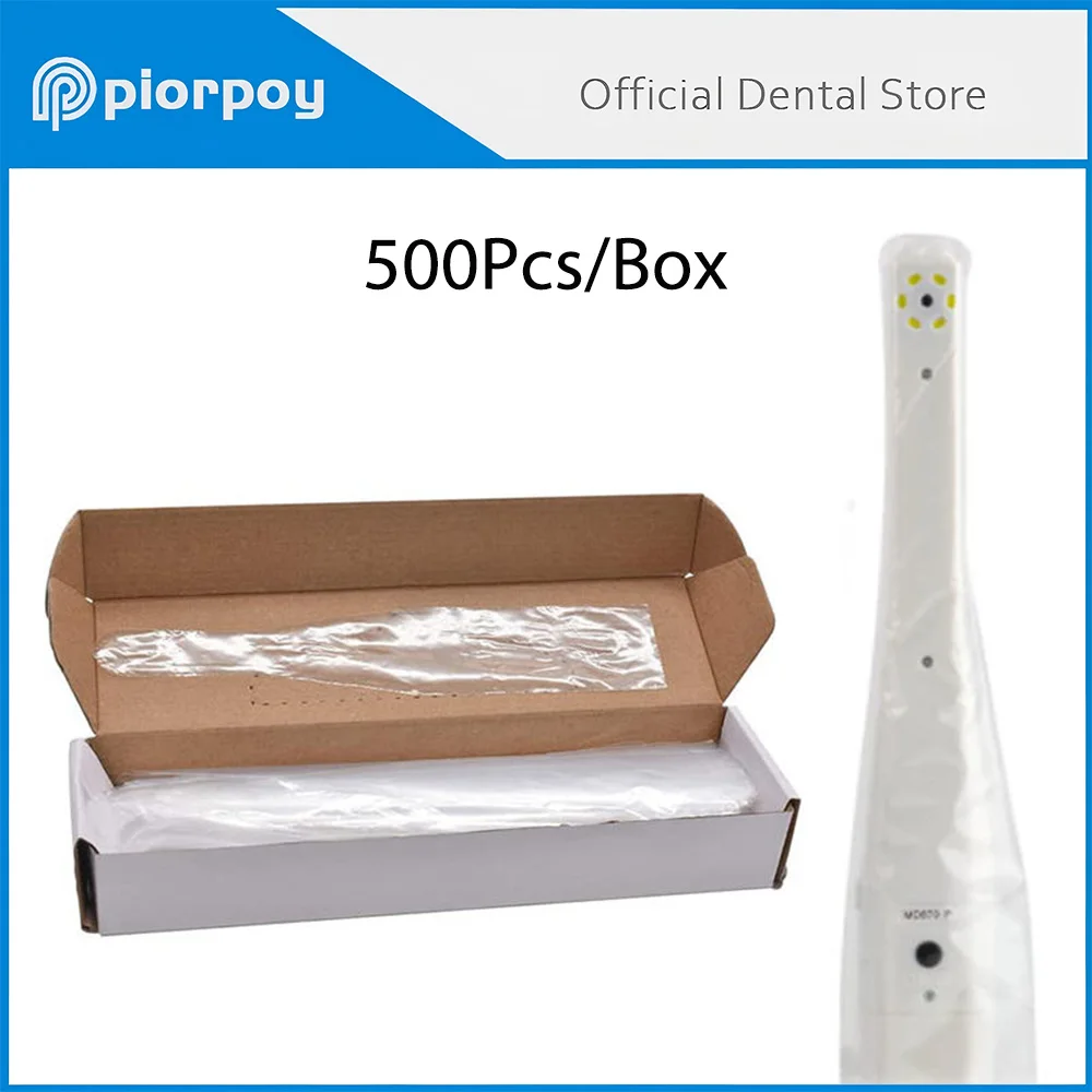 

PIORPOY 500Pcs/Box Dental Disposable Intraoral Camera Cover Endoscope Protective Film Sheath Sleeves Dentistry Lab Material