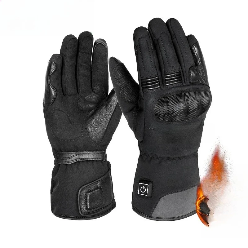 

Electric motorcycle riding heated gloves racing winter fleece thickened warm intelligent temperature control ski