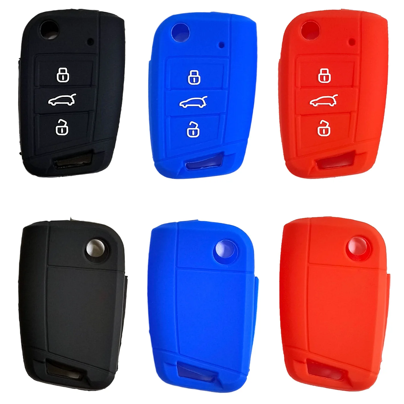 Suitable for 3-key Volkswagen Golf folding silicone key case Octavia Lingdu Sagitar Tanyue L car key case key cover