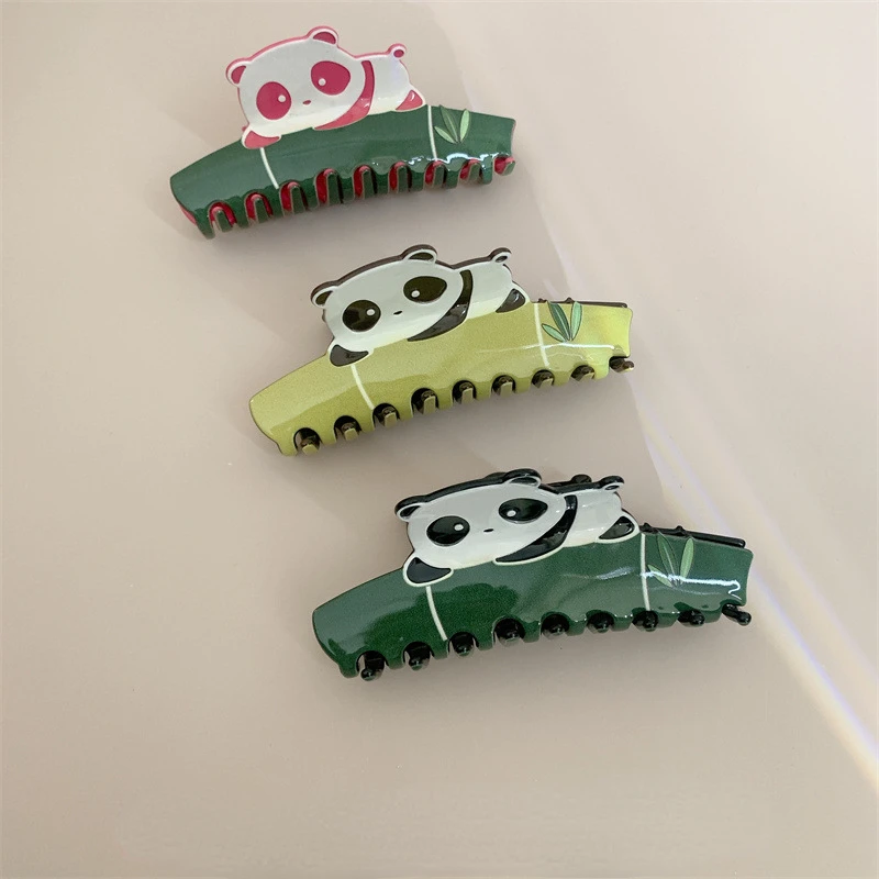 DuoShang Cute Cartoon Animal Panda Acetate Hair Claw Light Luxury Eco-friendly Animal Claw Clip for Women Girls Hair Accessories