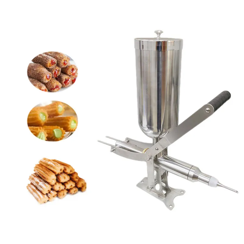 Manual Jam Filling Cream Filler 5L Stainless Steel Bread/ Puffs Chocolate Juice Sauce Filling Machine With 3 Nozzle Mold