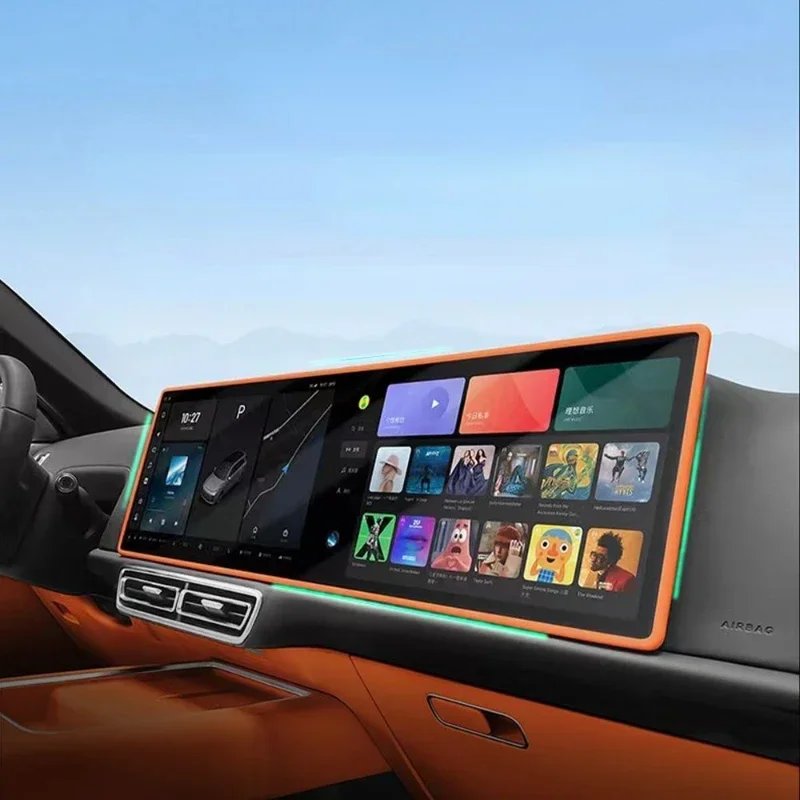 

For LiXiang L7 L9 L8 23-25 Silica Gel Orange Color Central Control Navigation Display Screen Protector Interior Car Accessories
