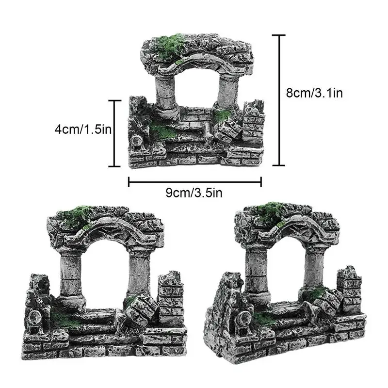 Fish Tank Decor Fish Tank Decoration Resin Artificial Ornament Aquarium Roman Column Ruins Castle Ornaments Background