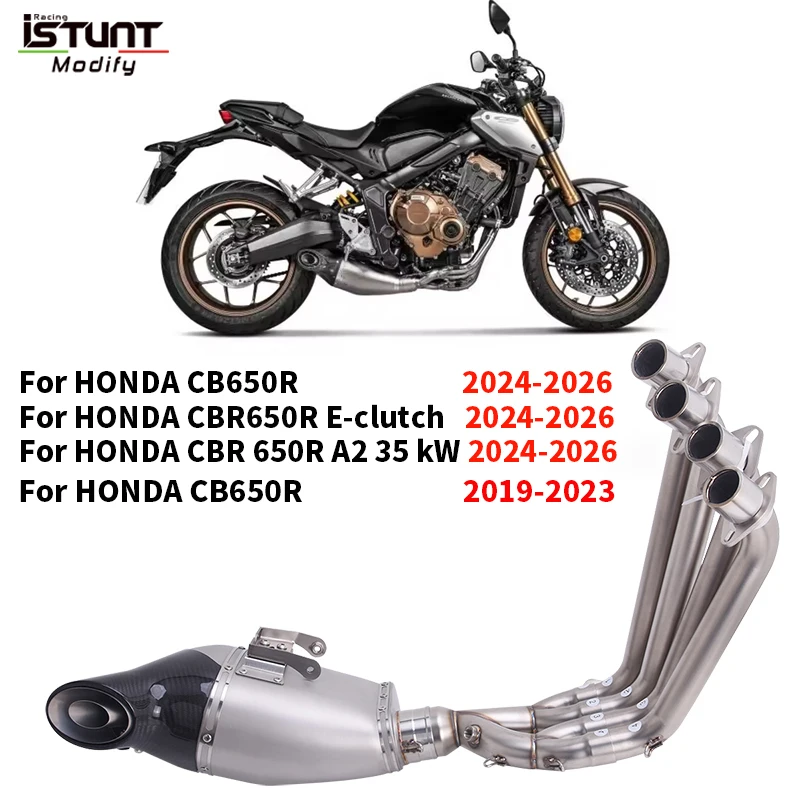 

Slip On For Honda CB650R CBR650 E-Clutch A2 35KW 2019 - 2026 Motorcycle Exhaust Full System Espace Moto DB Killer Muffler
