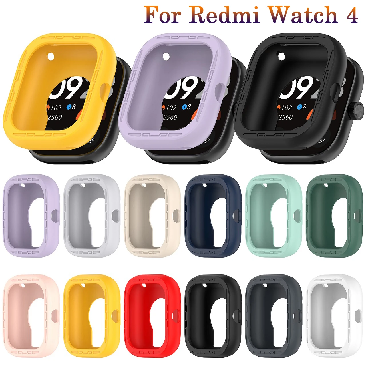 

Protective Cover Case for Redmi Watch 4 Smart Watch Silicone Bumper Frame Protector for Xiaomi Redmi Watch 4 Case Colorful New