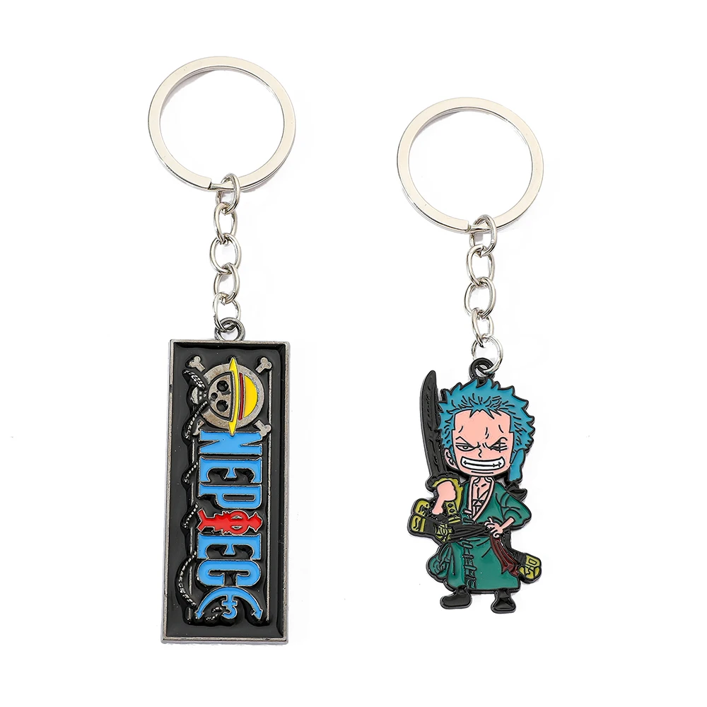 One Piece Schlüsselanhänger Cartoon-Charaktere Luffy und Zoro Taschenanhänger Anime-Schlüsselanhänger für Fans Jungen Mädchen Geschenke