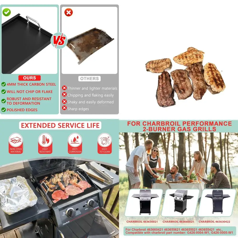 

Non-stick Flat Top Griddle Plate Replacement for 2-Burner Grill, Performance Model