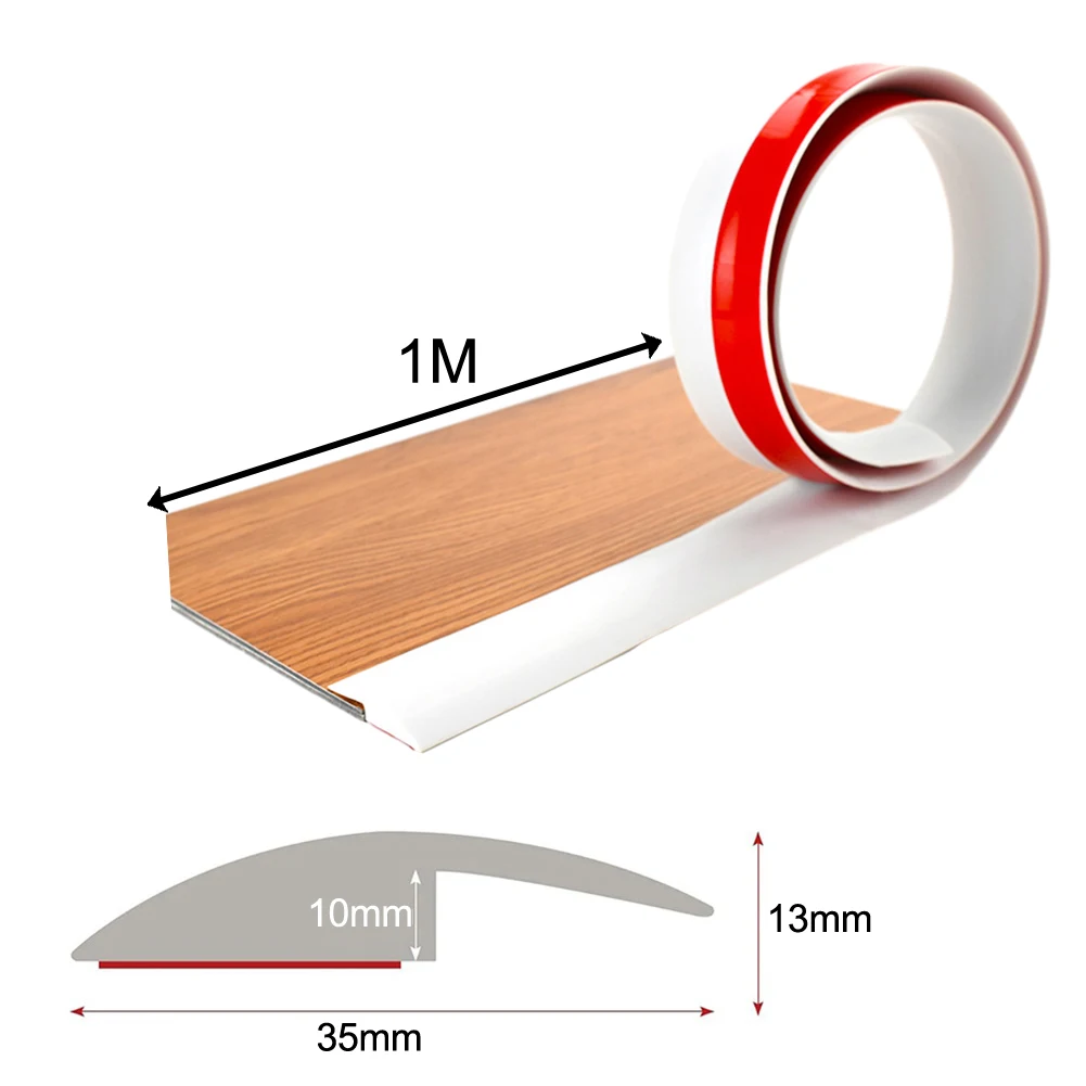 Strip transisi lantai laminasi datar Strip coklat muda abu-abu lantai Strip 1M transisi lantai cokelat tua hitam putih