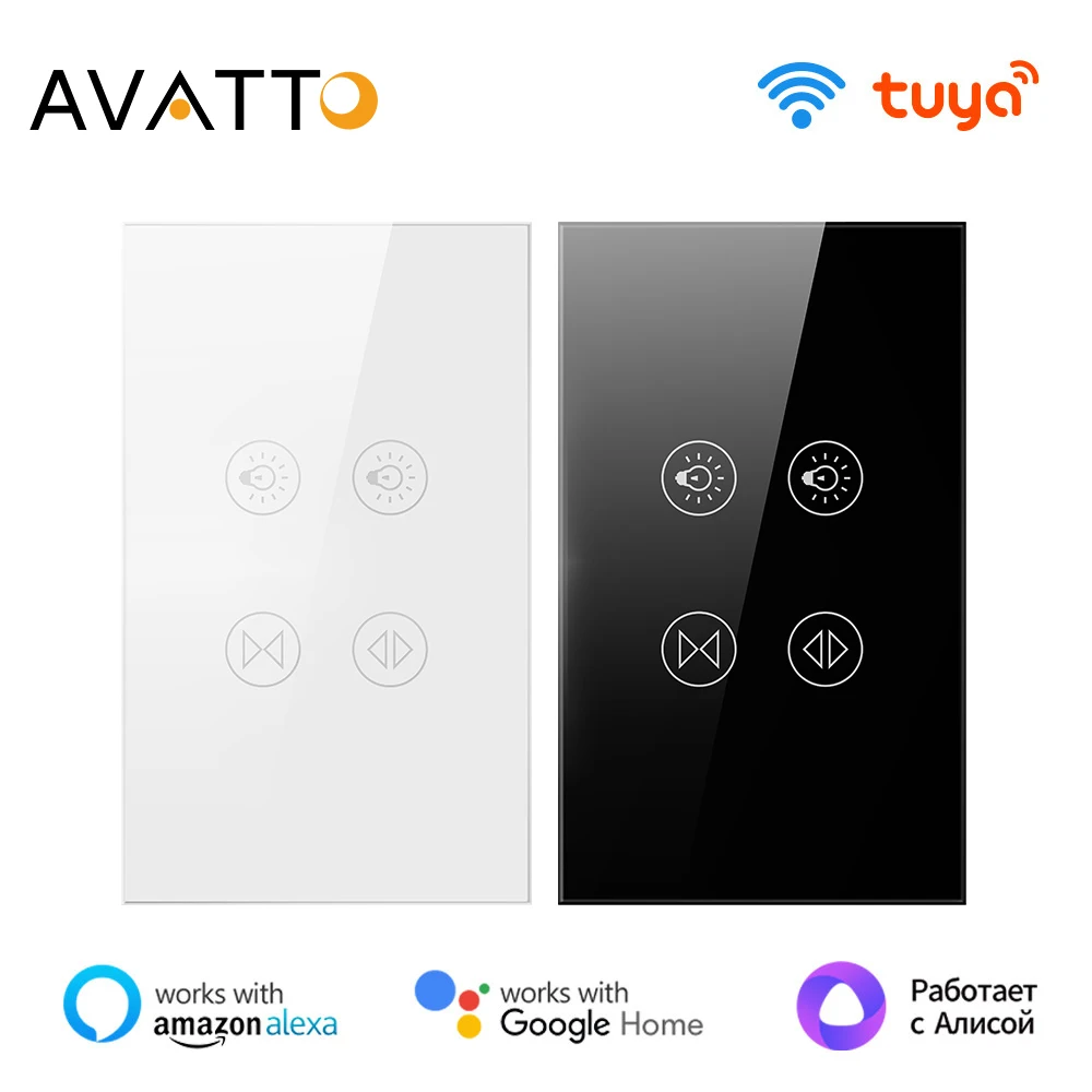 AVATTO-Tuya WiFi Smart Motor Rideau Light Switch, Volet Roulant Électrique Hurisé Stores nous-mêmes avec Alexa,Google Home