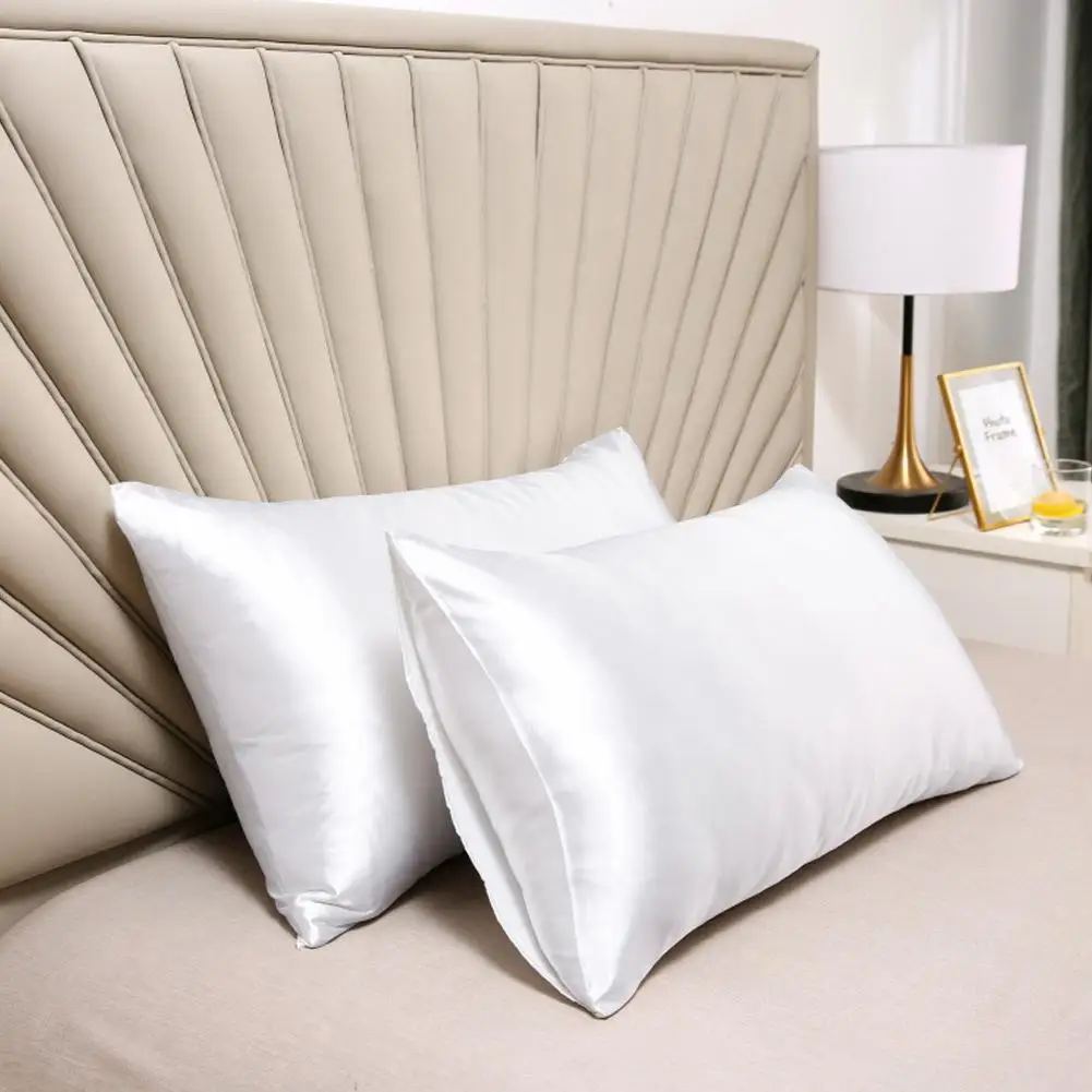 2Pcs Satin PillowCase For Hair Skin Silk Satin Pillowcase 51x66/76cm Simulation Silk Pillowcase  With Envelope Closure