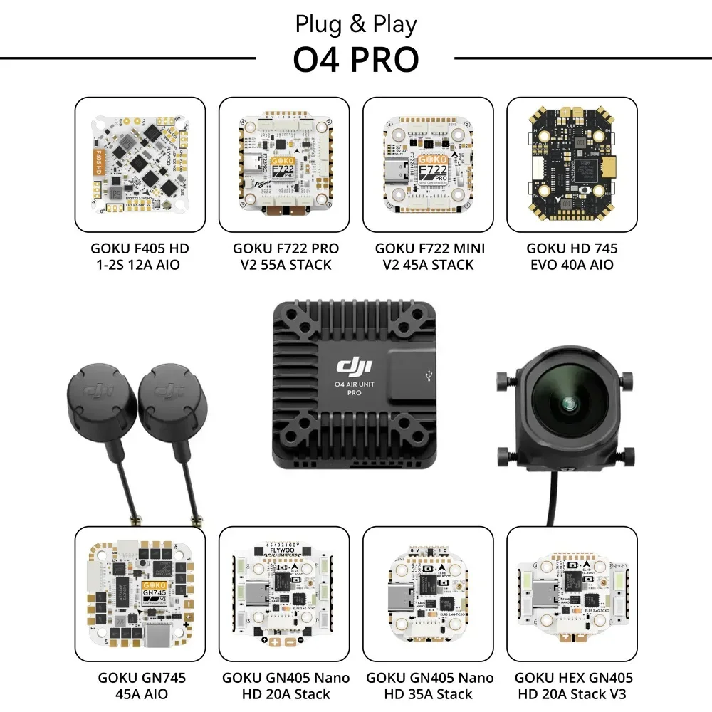 

Flywoo GOKU F722 Pro V2 55A 32Bit Flight Controller Stack, Plug & Play for DJI O4 Air Unit & O4 Pro, FPV Drone DIY Parts 30x30