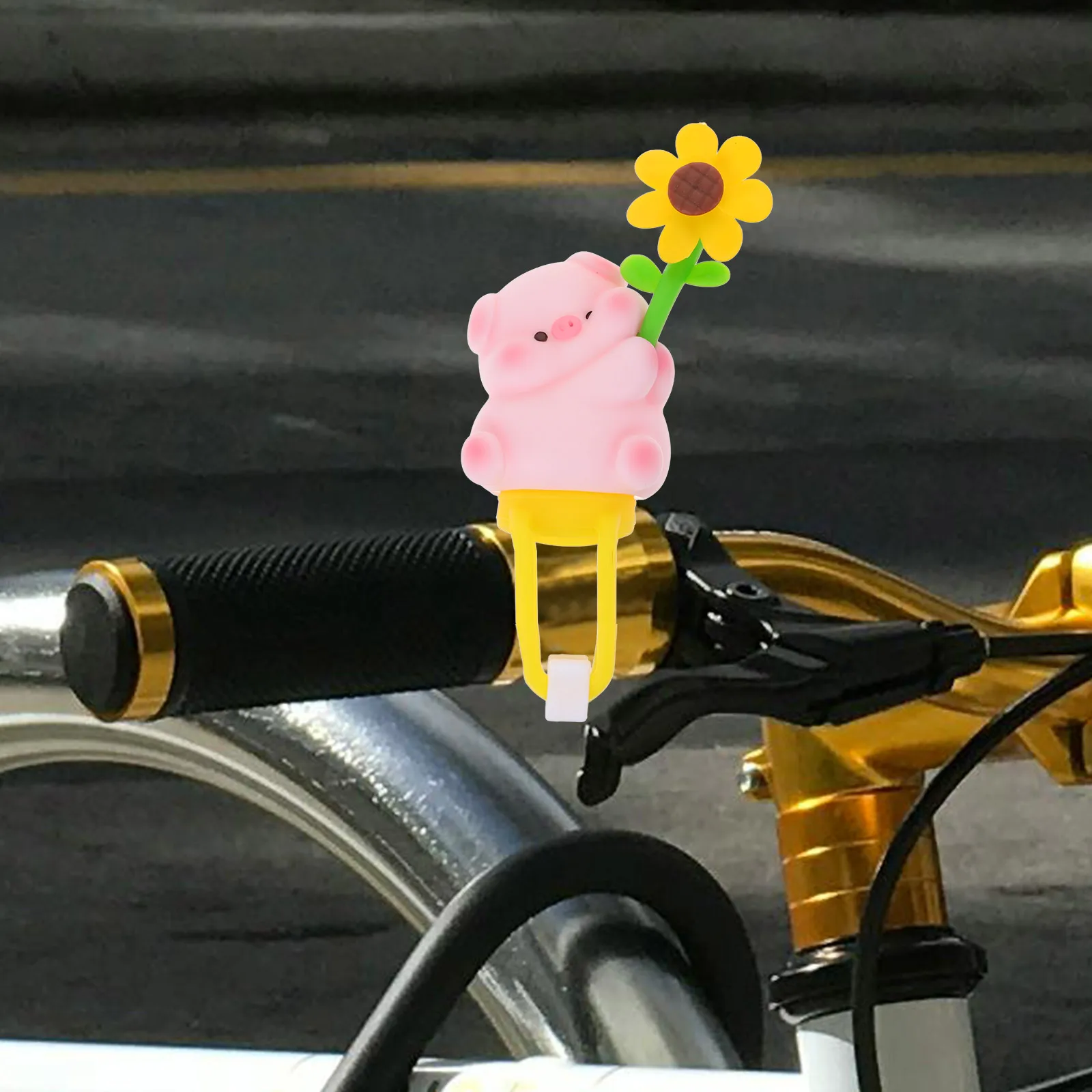 

Piggy Ornament Motorcycle Handlebar Decor PVC Fade Resistant Adjustable Bike Accessories Fun Lover Child Mirror Parts
