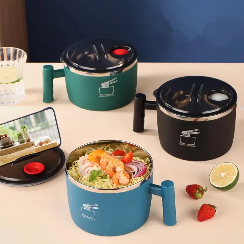 

1Pieces Bowl Lunch Container 1000ml Large Thai Soup Bowls Tableware With Phone Stand Cereal Bowls Outdoor Tableware