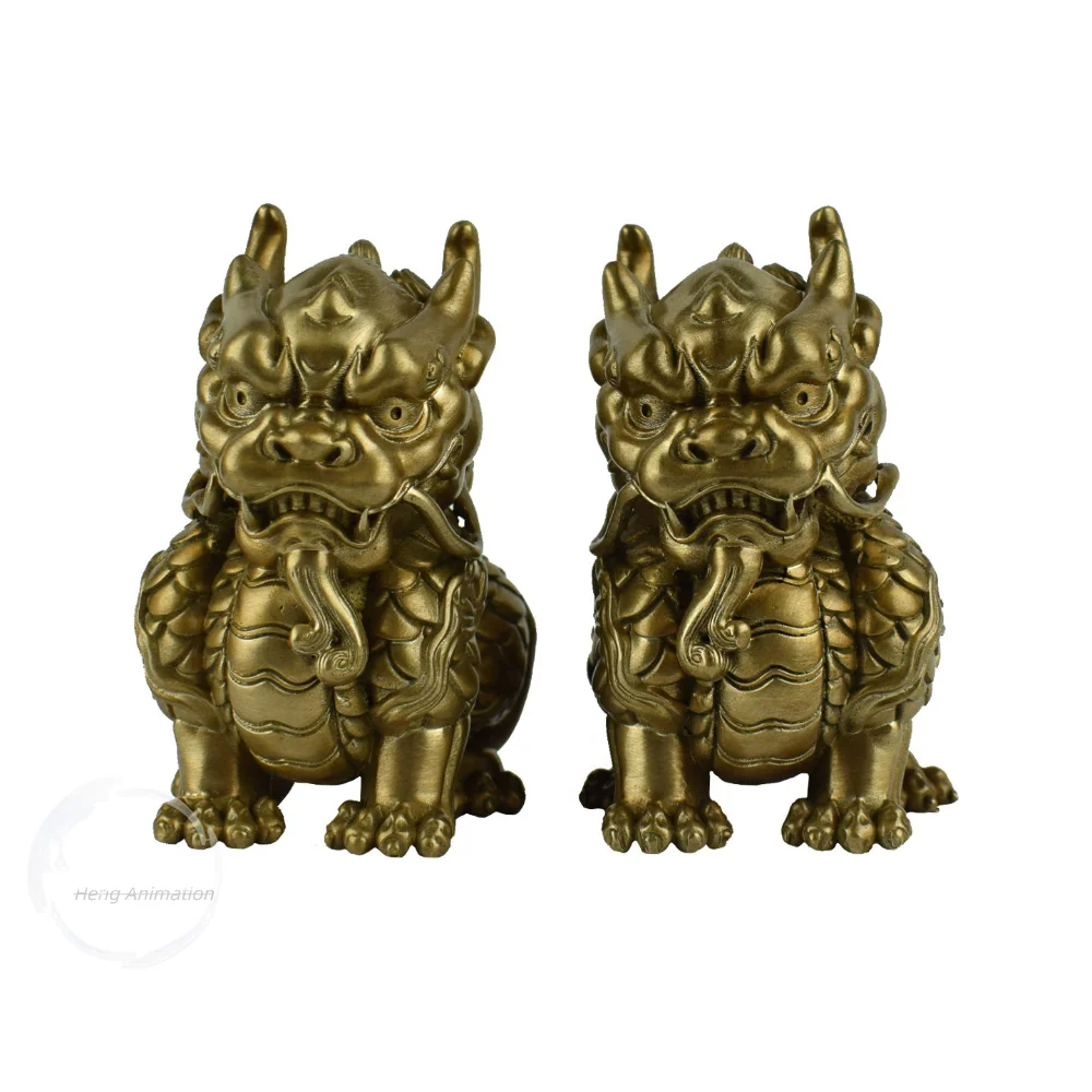 Brass Solid, Lucky, Nafu Kirin, Creative, Handlebar, Crafts, Figures, Collections, Gifts