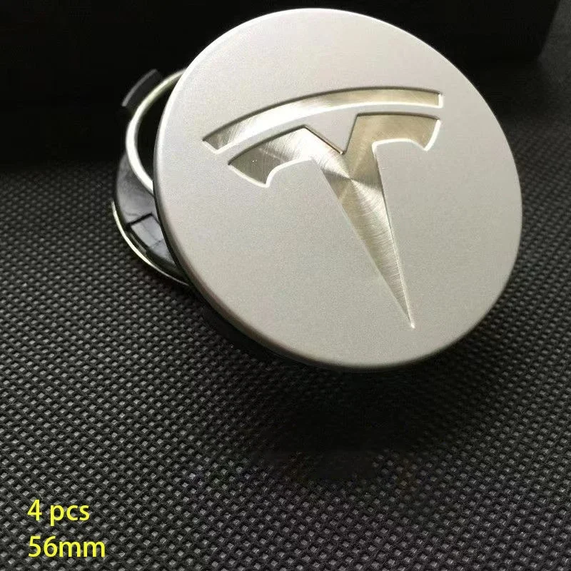 For Tesla Model 3 Model Y Badge Cover Hubcaps 4pcs 56mm Wheel Hub Center Caps for Tesla Model Y X S 2023 Car Accessories