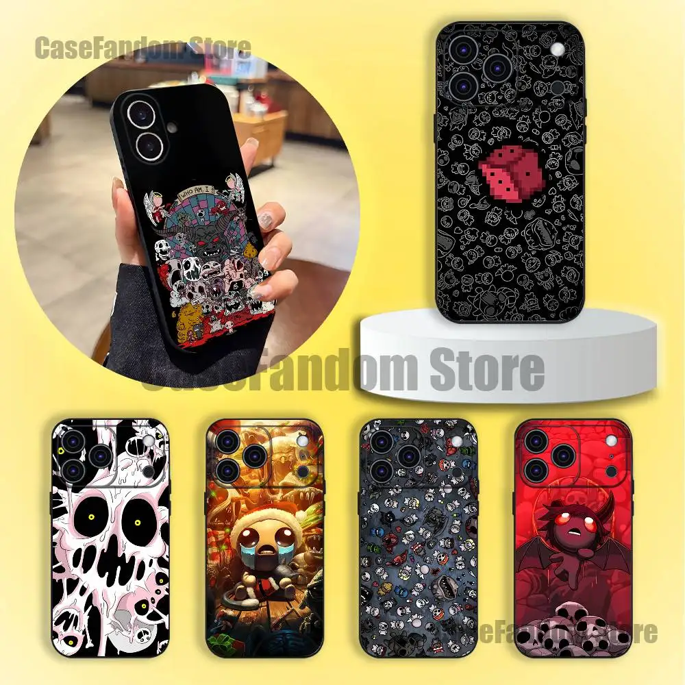 

Cool The Binding of Isaac For iPhone 17,16,15,14,13,12,11,Pro,Max,Plus Black Soft Cover Phone Case
