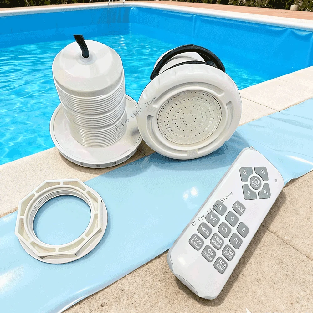 15W Plastic Film Pool Lighting IP68 AC/DC12V Underwater LED Spa Pool Light Resin Filled Pool Lamps Suitable Swimming Pool Boats
