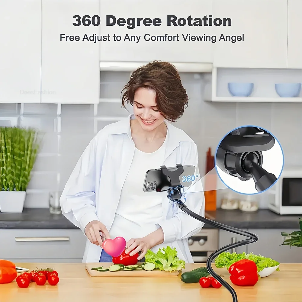 

360 Clip Mobile Phone Holder Stand Portable Flexible Lazy Bed Desktop Bracket Desk Mount Stand Base For iPhone Samsung Xiaomi