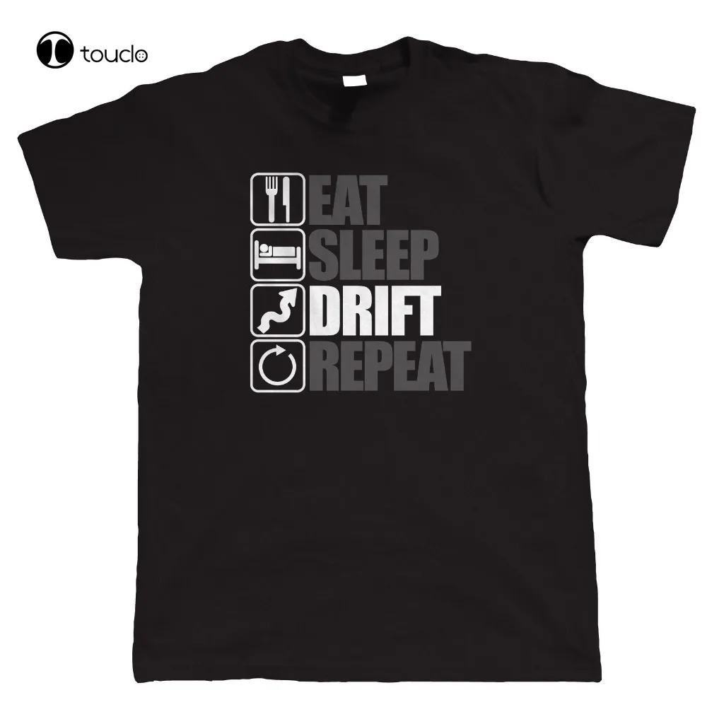 Hip-Hop Splicing Shirt Eat Sleep Drift Repeat, Mens Drifting T Shirt - Jdm Drift Car S14 S15 Ae86 Bdc Printing Tee Shirts unisex