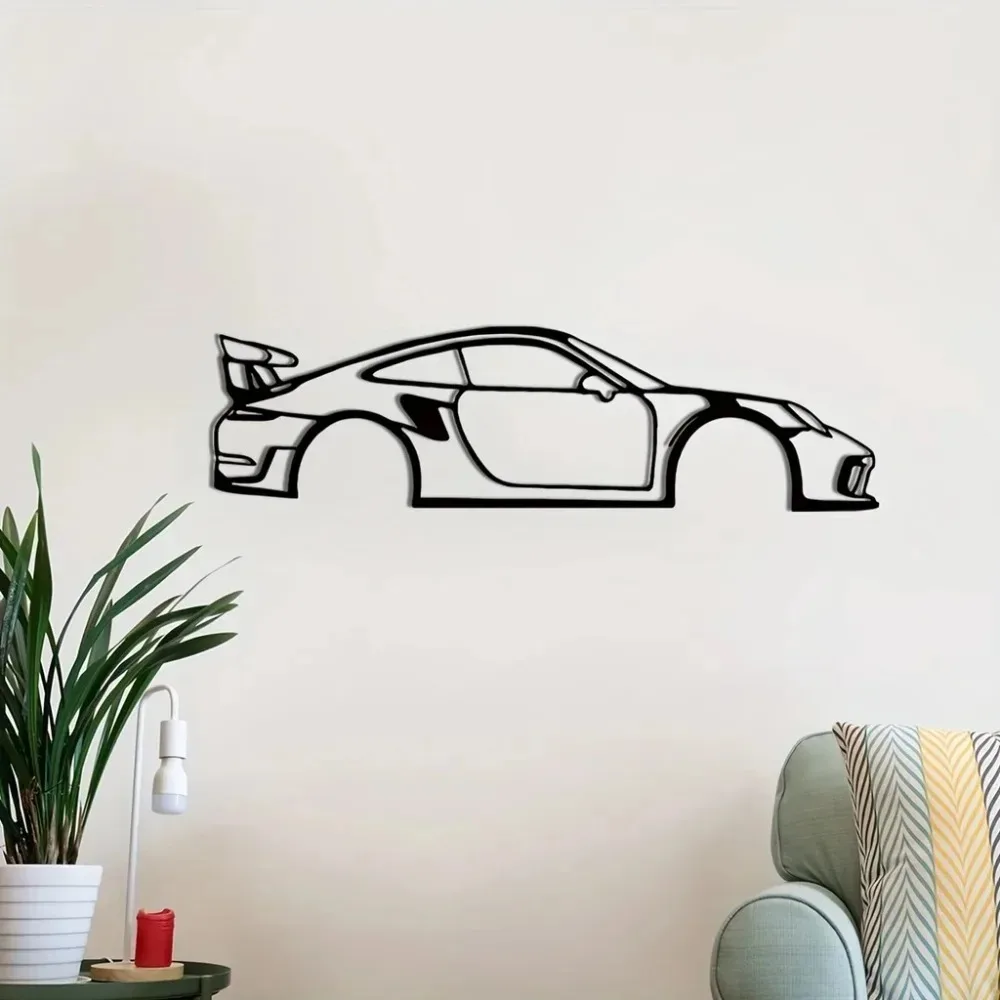 HelloYoung Metal Racing Car Wall Art Durable Sports Decor for Kids Room
