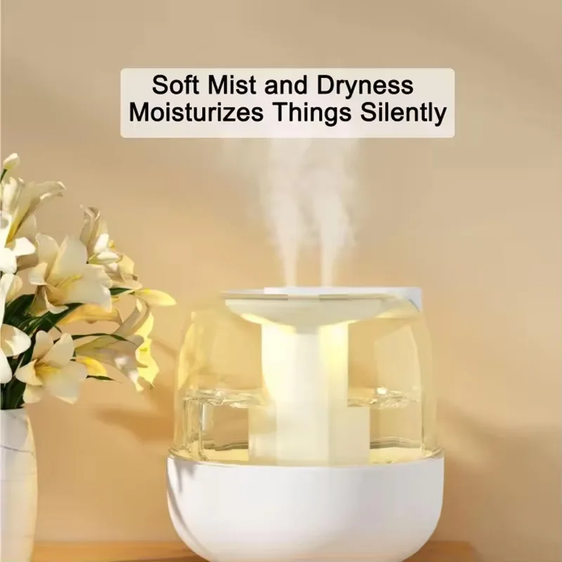 

Home office 3-in-1 air humidifier with ambient light portable air cooler household dual-nozzle humidifier practical tool