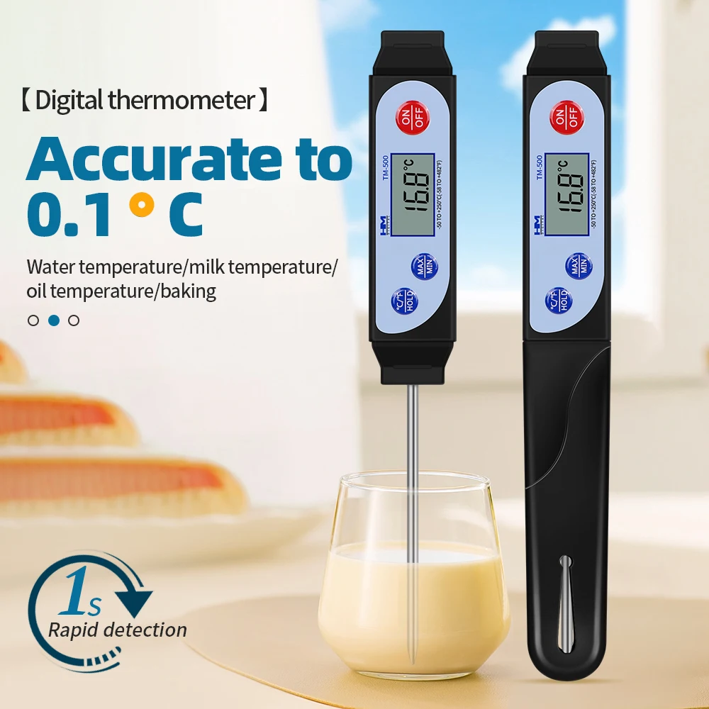 HM Digital Thermometer LCD Screen Food Grade Probes Quick Temperature Measurement Electronic Food Water Oil thermometer