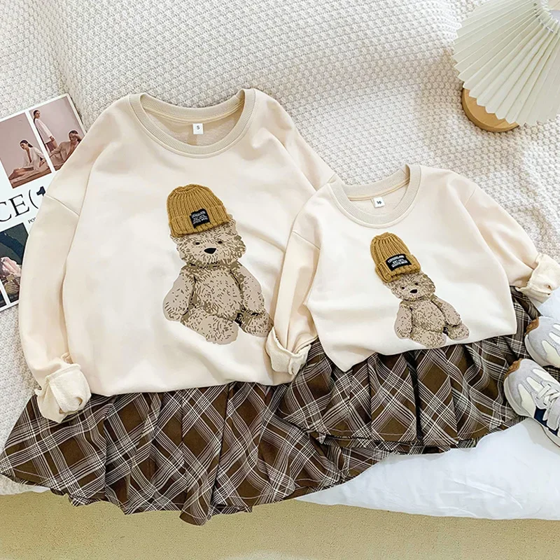 New Family Matching Clothes Winter Autumn Sweater Father Son Mother Daughter Oversize Shirt Children Suit Baby Birthday Clothes