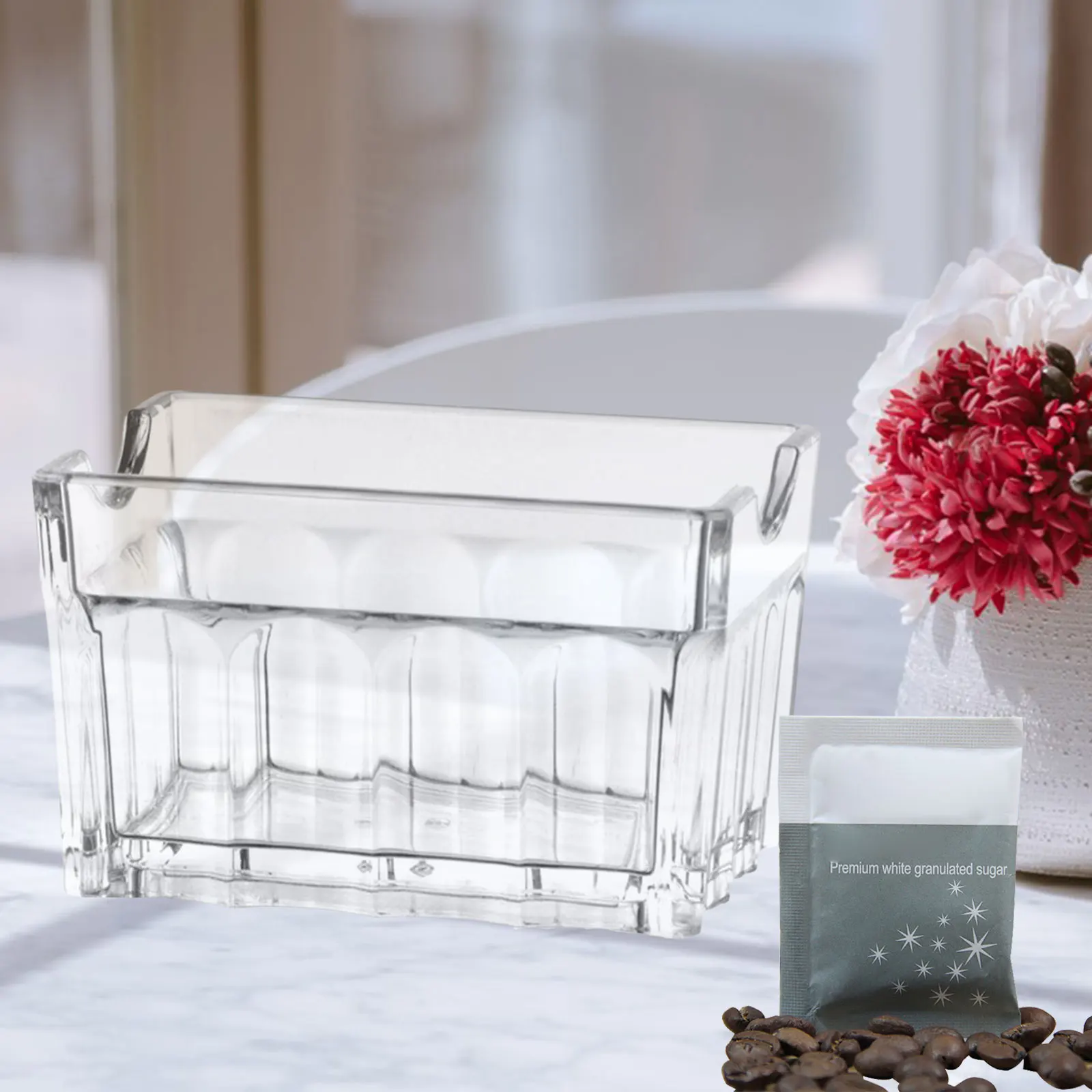 Acrylic Sugar Envelope Holder Sugar Bag Storage Container Business Card Holder Creamers Dispenser Countertop Coffee Bar Tea Stor