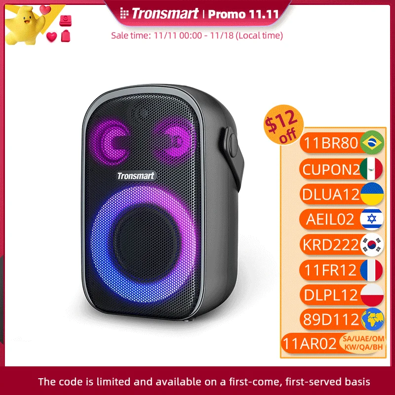 Tronsmart Halo 110 Speaker Halo 100 Bluetooth Speaker with 3-Way Sound System, Dual Audio Modes, App Control, for Karaoke, Party