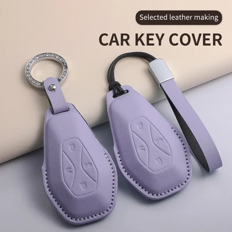 

Car Key Case Cover For ARCFOX Alpha S Alpha T GT ECF ARCFOX-7 PU Leather Car Keychain