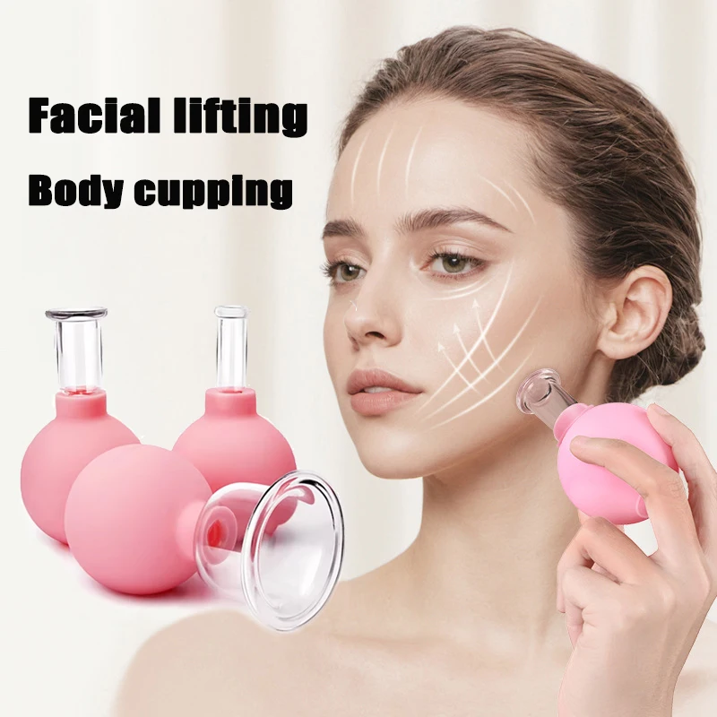 Gummi Gesicht Massager Vakuum Schröpfen Gesicht Haut Heben Gesichts Tassen Anti Cellulite Tasse Anti-Falten Schröpfen Therapie Gesichts Werkzeug