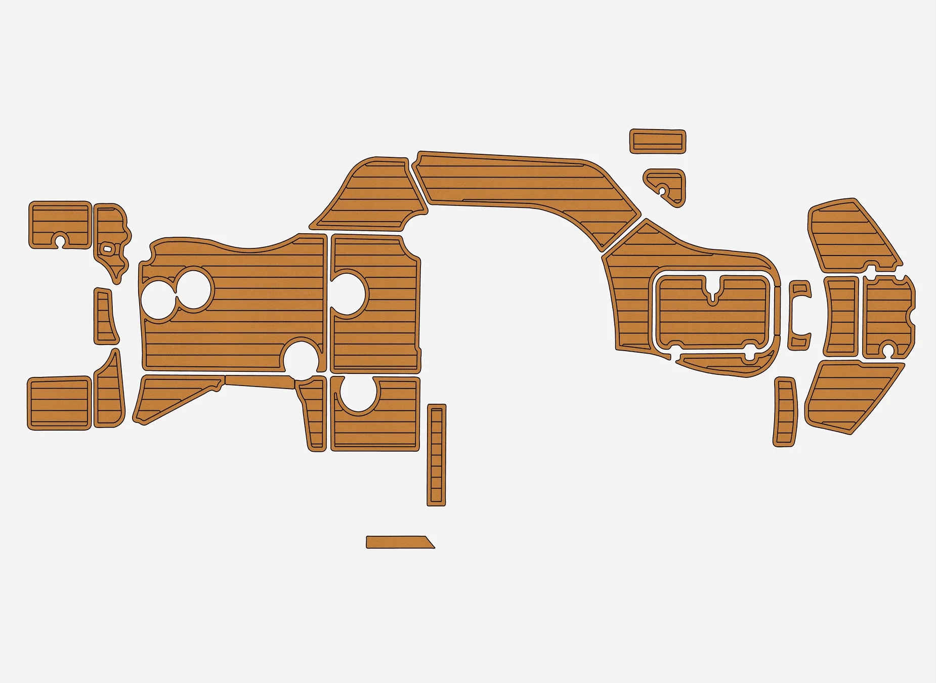 

Non-Slip Marine Deck Pad - 2003 Hurricane 260 Sundeck Self-Adhesive EVA faux Teak Boat Mat 6mm for Deck