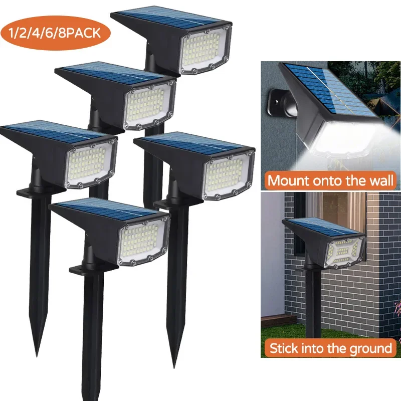 

8/6/4/2/1PCS Solar Lights Outdoor Waterproof 53 LED 3 Lighting Modes Solar Powered Garden Yard Solar Lamp for Outside Landscape