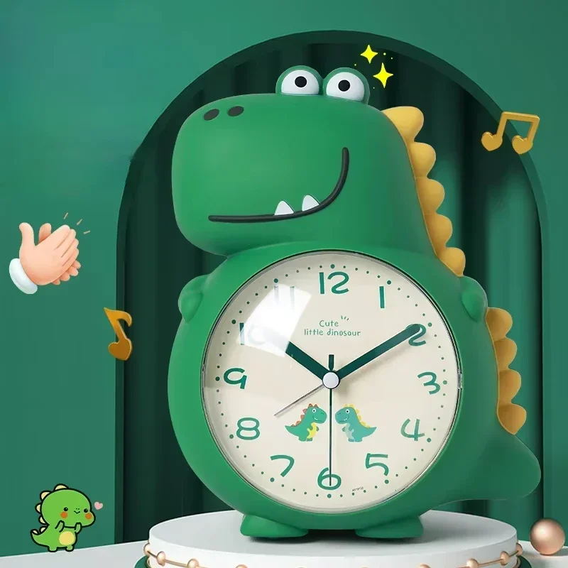 Cartoon Dinosaur Alarm Clock with Wake-up Light Specially Designed for Kids Boys Girls and Primary School Students