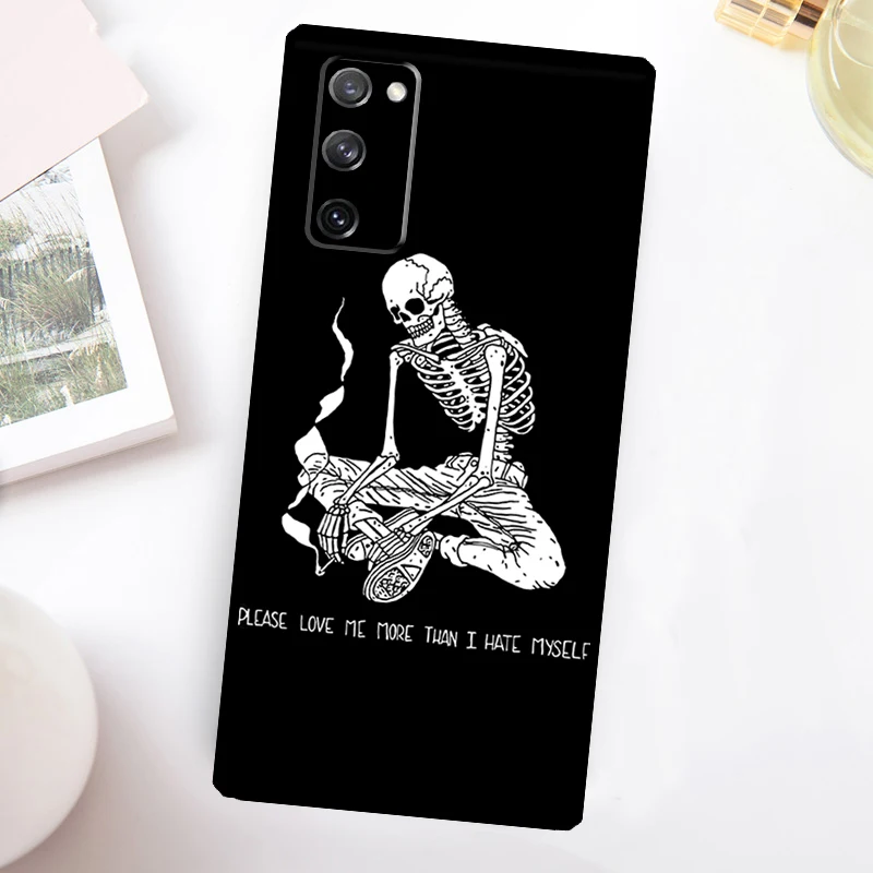 Aesthetic Skeleton Skull Case For Samsung Galaxy S24 S23 S22 Ultra S21 S20 FE Note 10 Plus Note 20 S8 S9 S10 Cover