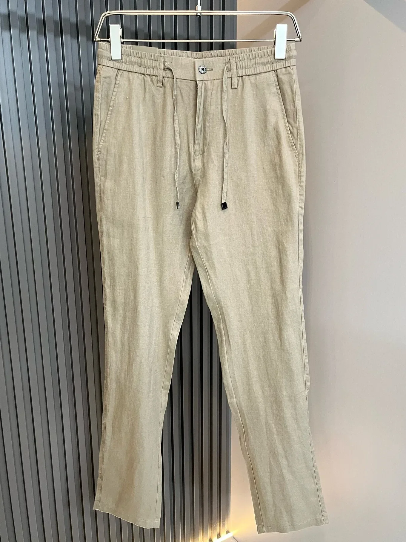 

LP Italian linen sweat-absorbing breathable simple straight casual pants
