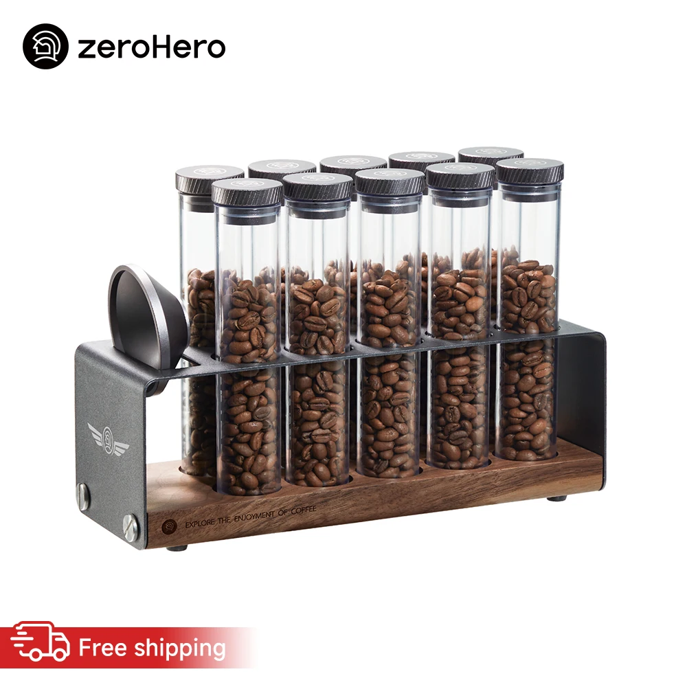zeroHero Coffee Dosing Tubes Set 10Pcs 22g OneWay Valve Moisture Proof Single Dose Bean Cellar for Home Barista & Camping Office