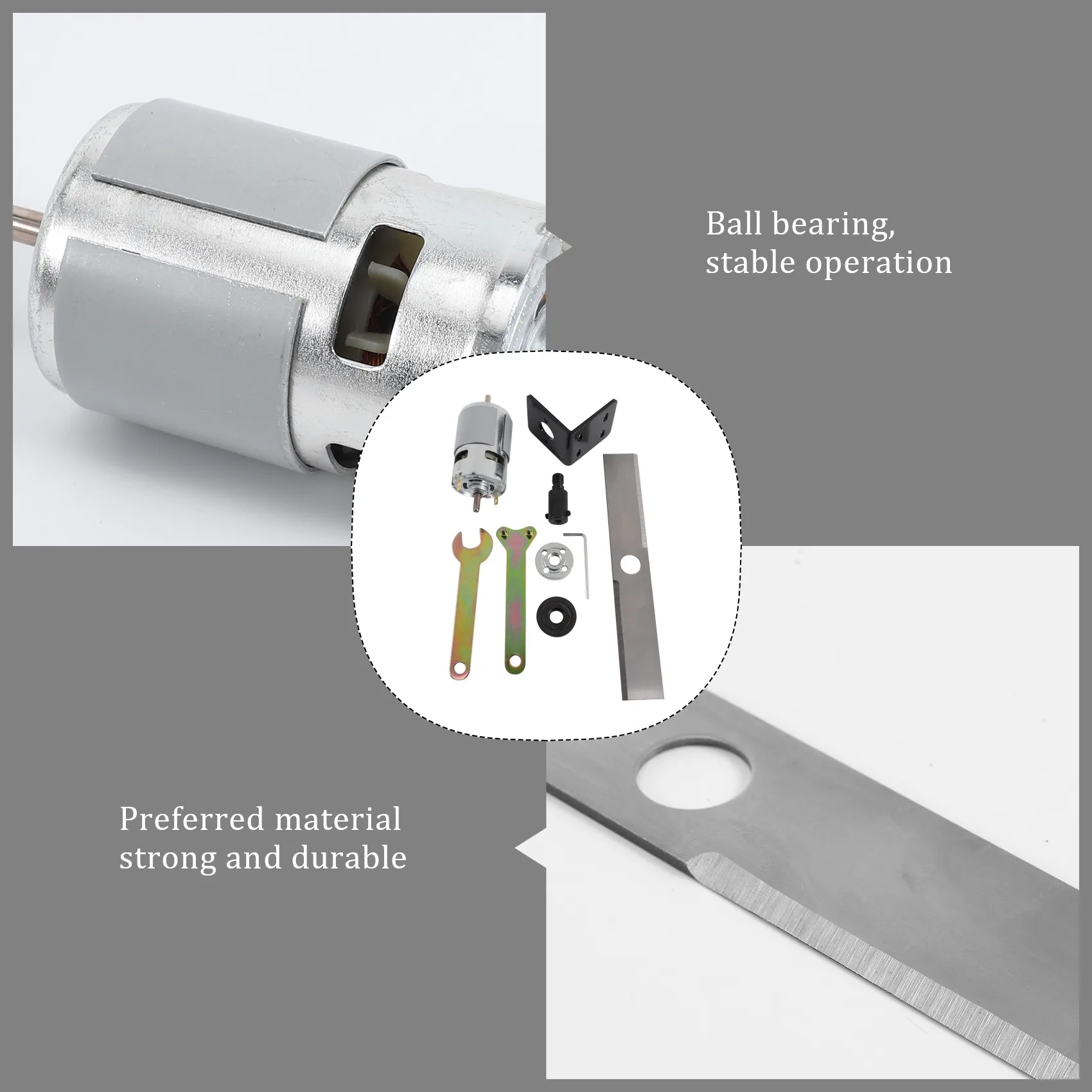 ABKJ-DIY Lawn Mower Set DC 12V 775 Motor Manganese Steel Blade Garden Moving Tools Mini Tool Grass Cutting Machine