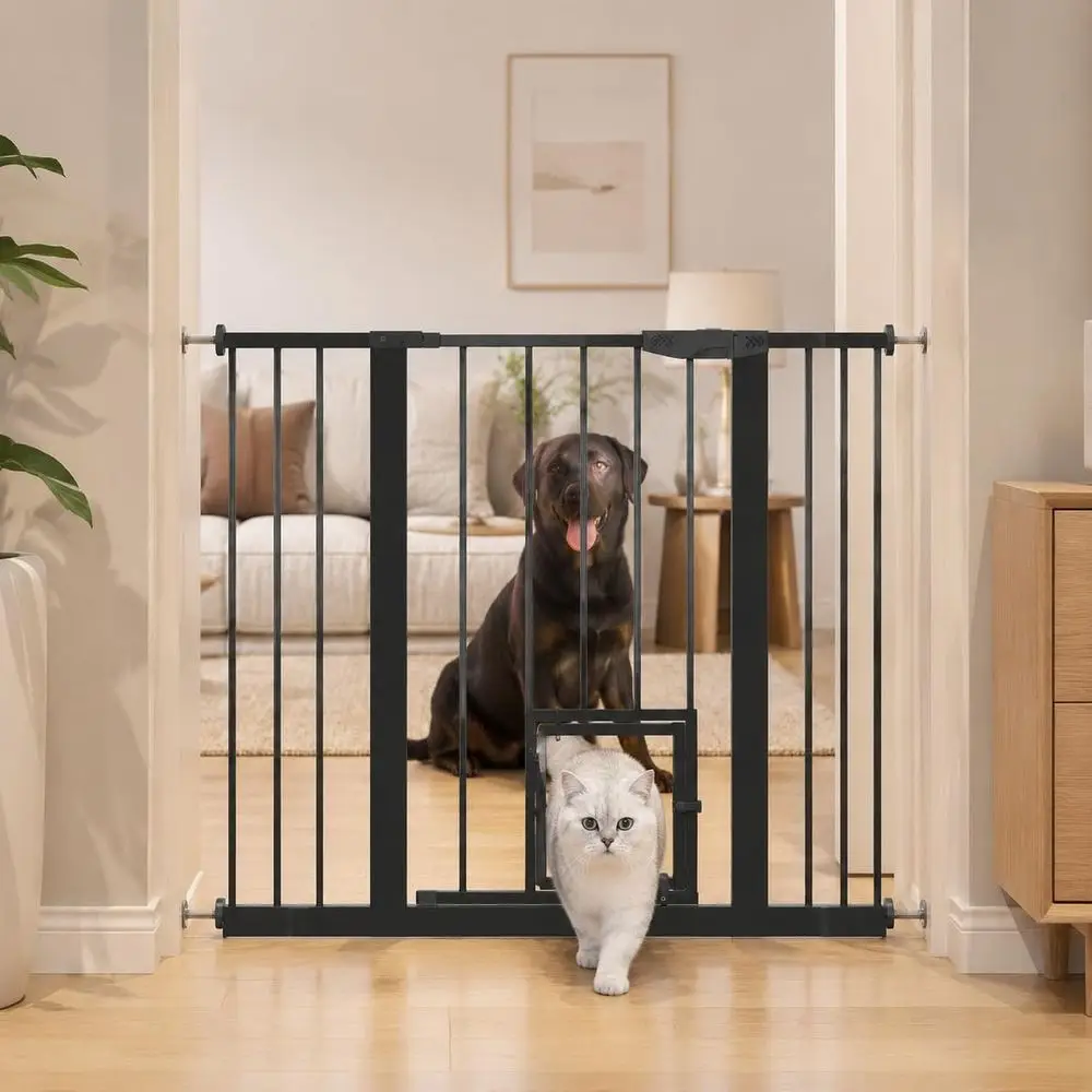 Adjustable Gate with Cat Door, 29.5-44.1