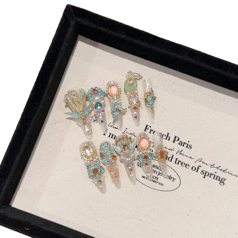 

Hand-worn nail high-end nail art long heavy industry luxury fake