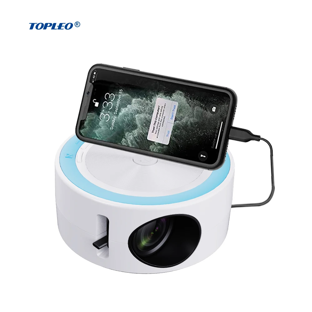 

Topleo Phone Projector 4k Home Theater Smart Mini Wireless Mirroring portable YT200 mini projector 4k