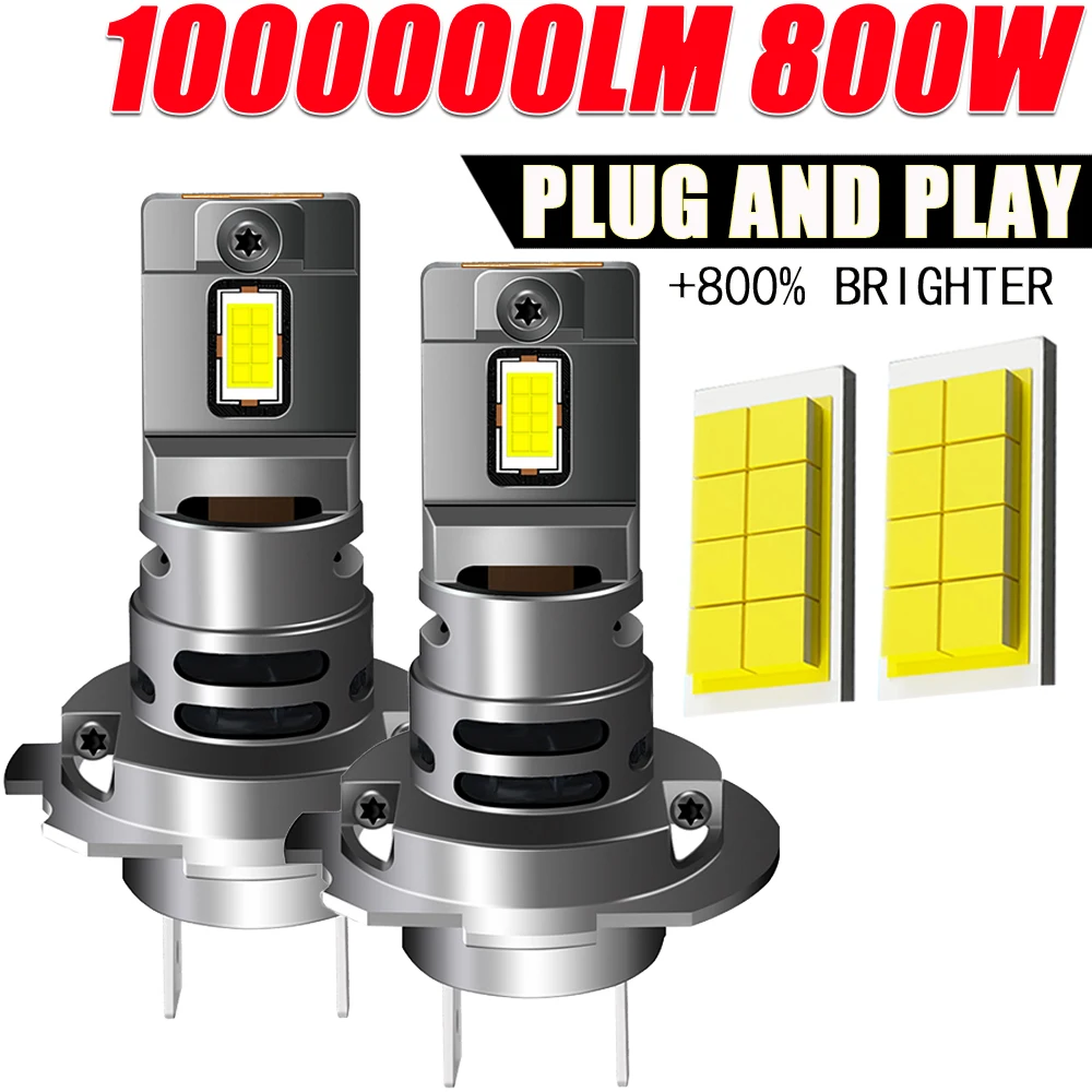 

LED Bulb H7 Car Headlight CANBUS Super Bright Auto Lights Mini Wireless Spotlight Turbo Fog Lamp 6000K White Headlamp Plug&Play
