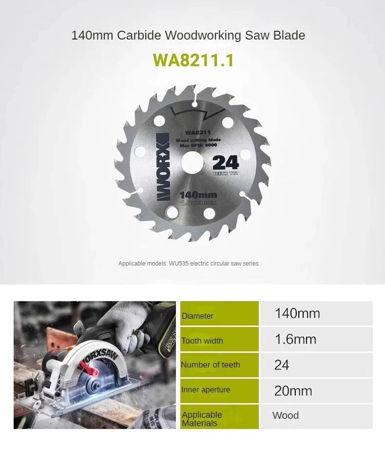 WORX 120/140/150mm brzeszczot do piły elektrycznejWU533/WU535/WU535X oryginalny brzeszczot do piły do obróbki drewna