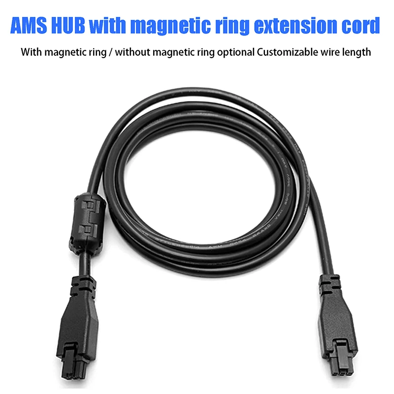 For Bambu Lab X1/P1 AMS Extension Cable AMS HUB 1M 2M 6-pin With Magnetic Ring Extension Cable For Bambu Lab X1/P1 3D Printers