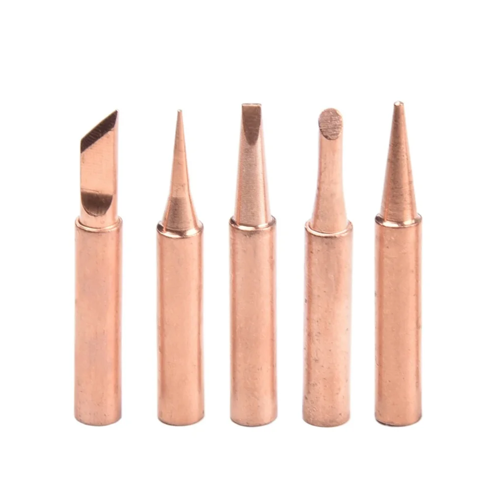 5Pcs/set  900M T I 900M T IS 900M T K Soldering Iron Tips Set Pure Copper Black Lead Free Welding Station Replace Repair Tools view 2